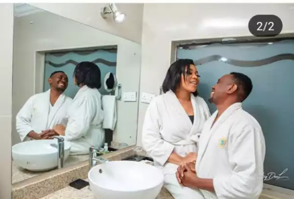 Lady And Her Man Take Pre-Wedding Photoshoot To The Toilet